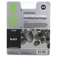 Струйный картридж Cactus CS-EPT0501 (T0501) черный для принтеров Epson Stylus Color 400, 440, 460, 500, 600, 640, 650, 660, 670, Photo EX700, 750, 1200 (11,4 мл.)