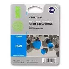 Струйный картридж Cactus CS-EPT0592 (T0592) голубой для принтеров Epson Stylus Photo R2400 (14,8 мл.)