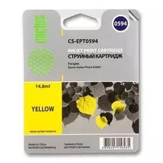 Струйный картридж Cactus CS-EPT0594 (T0594) желтый для принтеров Epson Stylus Photo R2400 (14,8 мл.)