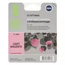 Струйный картридж Cactus CS-EPT0806 (T0806) светло-пурпурный для принтеров Epson Stylus Photo P50, PX650, PX660, PX700, PX710, PX720, PX800, PX810, PX820, R265, R285, R360, RX560, RX585, RX685 (11,4 мл.)
