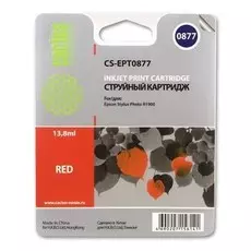 Струйный картридж Cactus CS-EPT0877 (T0877) красный для принтеров Epson Stylus Photo R1900 (13,8 мл.)