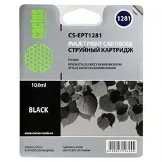 Струйный картридж Cactus CS-EPT1281 (T1281) черный для принтеров Epson Stylus S22, S125, SX130, SX230, SX235w, SX420W, SX425w, SX430w, SX435w, SX440w, SX445w, Office BX305f (10 мл.)