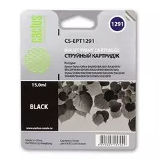 Струйный картридж Cactus CS-EPT1291 (T1291) черный для принтеров Epson Stylus SX230, SX420w, SX430w, SX440w, SX525wd, SX535wd, Stylus Office B42wd, BX305f, BX320fw, BX625fwd, BX635fwd, WF 3520dwf, WF 7015 (15 мл.)