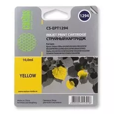 Струйный картридж Cactus CS-EPT1294 (T1294) желтый для принтеров Epson Stylus SX230, SX420w, SX430w, SX440w, SX525wd, SX535wd, Stylus Office B42wd, BX305f, BX320fw, BX625fwd, BX635fwd, WF 3520dwf, WF 7015 (10 мл.)