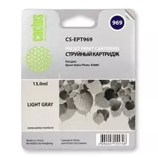 Струйный картридж Cactus CS-EPT969 (T0969) светло-серый для принтеров Epson Stylus Photo R2880 (13 мл.)