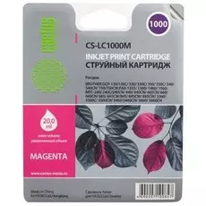 Струйный картридж Cactus CS-LC1000M (LC1000M) пурпурный для принтеров Brother DCP-130C, 330C, 350C, 357C, 540CN, 560CN, 750CW, 770CW, MFC-240C, 440CN, 465CN, 660CN, 680CN, 845CW, 885CW, 3360C, 5460CN (400 стр.)