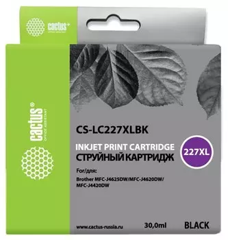 Струйный картридж Cactus CS-LC227XLBK (LC227XL BK) черный (30 мл) для Brother DCP-J4120DW, MFC-J4420DW, J4620DW