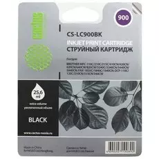 Струйный картридж Cactus CS-LC900BK (LC900Bk) черный для принтеров Brother DCP-110C, 115C, 117C, 120C, 310CN, 315CN, 340CW, MFC-210C, 215C, 3240C, 3340CN, 410CN, 425CN, 5440CN, 5840CN, 620CN, 640CW (500 стр.)