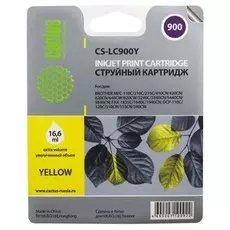 Струйный картридж Cactus CS-LC900Y (LC900Y) желтый для принтеров Brother DCP-110C, 115C, 117C, 120C, 310CN, 315CN, 340CW, MFC-210C, 215C, 3240C, 3340CN, 410CN, 425CN, 5440CN, 5840CN, 620CN, 640CW (400 стр.)