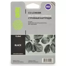 Струйный картридж Cactus CS-LC985BK (LC985BK) черный для принтеров Brother DCP J125, DCP J140W, DCP J315, DCP J315w, DCP J515, DCP J515w, MFC J220, MFC J265, MFC J265W, MFC J410, MFC J415W (300 стр.)