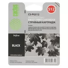 Струйный картридж Cactus CS-PG512 (PG-512) черный для Canon Pixma iP2700, iP2702, MP230, MP235, MP240, MP250, MP260, MP270, MP280, MP282, MP330, MP480, MP490, MP495, MP499, MX320, MX330, MX340, MX350, MX410 (400 стр.)
