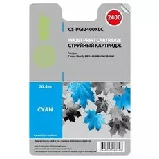 Струйный картридж Cactus CS-PGI2400XLC (PGI-2400XL C) голубой для Canon MAXIFY iB4040, iB4140, MB5040, MB5140, MB5340, MB5440 (1'755 стр.)