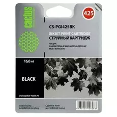 Струйный картридж Cactus CS-PGI425BK (PGI-425pgBk) черный для Canon Pixma iP4840, iP4940, iX6540, MG5140, MG5240, MG5340, MG6140, MG6240, MG8140, MG8240, MX714, MX884, MX894 (350 стр.)