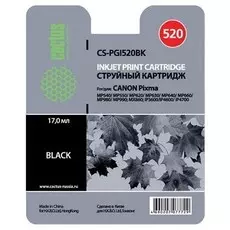 Струйный картридж Cactus CS-PGI520BK (PGI-520Bk) черный для Canon Pixma iP3600, iP4600, iP4600x, iP4700, MP540, MP540x, MP550, MP560, MP620, MP620B, MP630, MP640, MP660, MP980, MP990, MX860, MX870 (350 стр.)