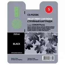 Струйный картридж Cactus CS-PGI5BK (PGI-5BK) черный для Canon Pixma iP3300, iP3500, iP4200, iP5200, iP5200r, iP5300, iP7500, iP7600, iX4000, iX5000, MP500, MP510, MP520, MP600, MP800,MP950, MP960, MP970, MX700, MX850 (360 стр.)