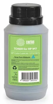 Тонер Cactus CS-THP7C-45 голубой (флакон 45 гр.) для принтера HP Color LaserJet 1215, 1615