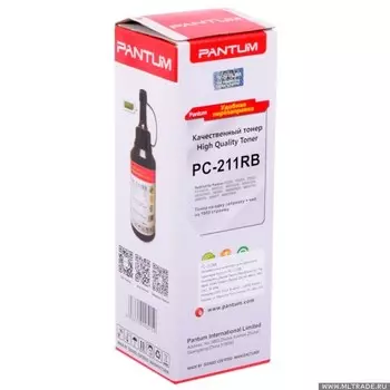 Тонер Pantum PC-211RB черный (флакон 65 гр.) с чипом для принтера Pantum P2200, P2207, P2500, P2507, P2500W, M6500, M6550, M6607