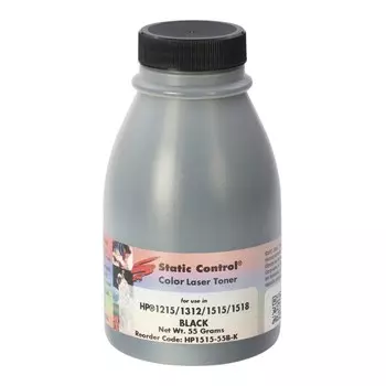 Тонер Static Control HP1515-55B-K черный для картриджей HP CB540A и их аналогов.