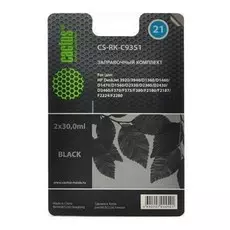 Заправочный набор Cactus CS-RK-C9351 черный для HP DeskJet 3920, 3940, D1360, D1460, D1470, D1560, D2330 (2*30ml)