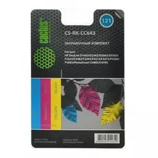 Заправочный набор Cactus CS-RK-CC643 многоцветный для HP DeskJet D1663, D2563; PhotoSmart C4683, C4783 (3*30ml)
