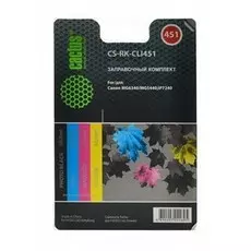 Заправочный набор Cactus CS-RK-CLI451 многоцветный для Canon MG 6340, 5440, IP7240 (4*30ml)