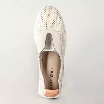 Белые кожаные слипоны Calipso