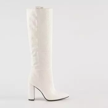 Белые сапоги из эко-кожи Calipso