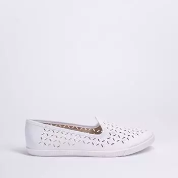 Белые слиперы из эко-кожи Moleca