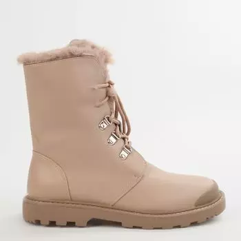 Бежевые кожаные ботинки Calipso