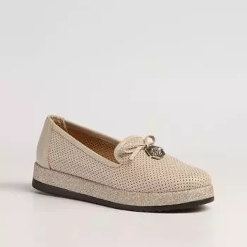 Бежевые кожаные лоферы Calipso