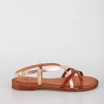 Бежевые кожаные сандалии Velvet