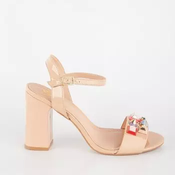 Бежевые лаковые босоножки Velvet