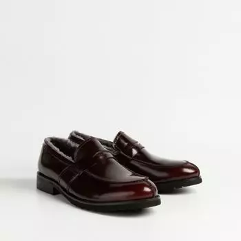 Бордовые кожаные лоферы Calipso