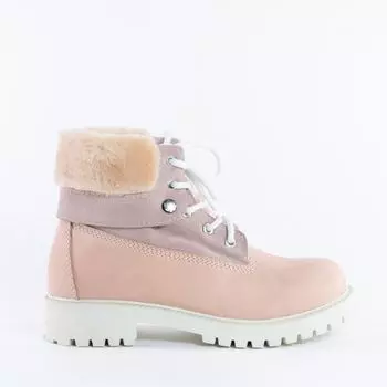 Пудровые ботинки из натурального нубука Calipso