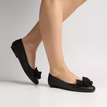 Черные балетки из эко-кожи Moleca