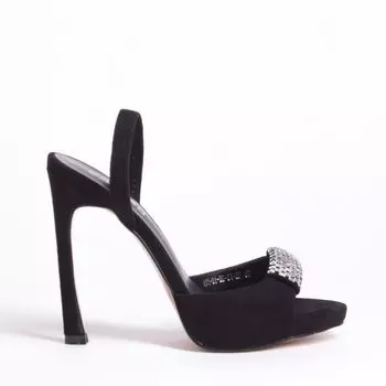 Черные босоножки из искусственного велюра Calipso