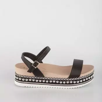 Черные кожаные босоножки Beira rio