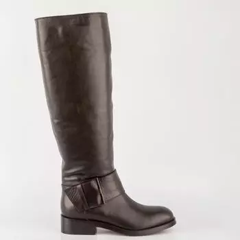 Черные кожаные ботфорты Calipso