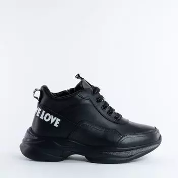 Черные кожаные кроссовки Calipso