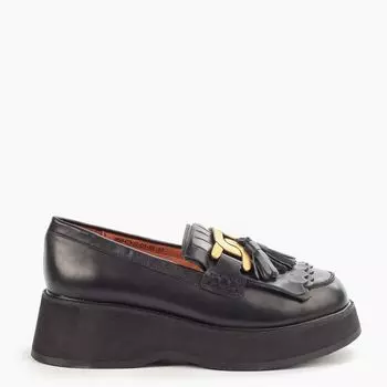 Черные кожаные лоферы Calipso