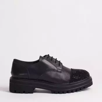 Черные кожаные полуботинки Pavarella