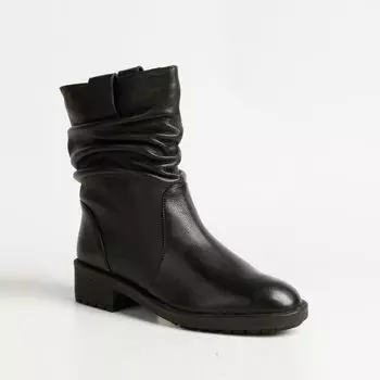 Черные кожаные полусапоги Calipso