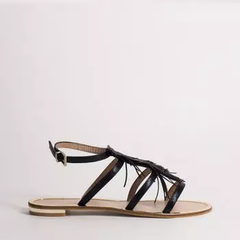 Черные кожаные сандалии Calipso