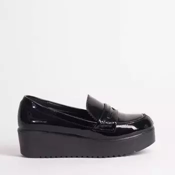 Черные лаковые лоферы Velvet