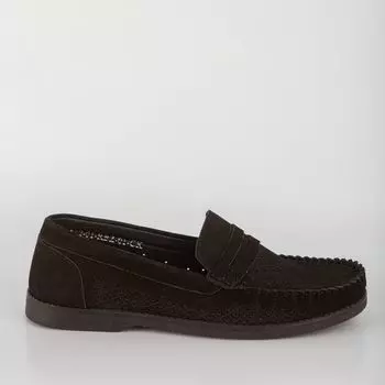 Черные мокасины из спилка Calipso