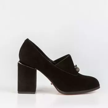 Черные полуботинки из натурального велюра Calipso