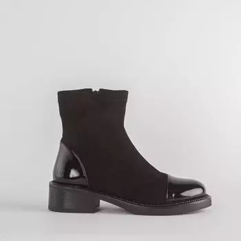 Черные полусапоги из искусственного велюра Calipso