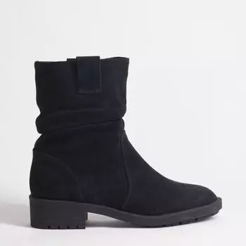 Черные полусапоги из натурального велюра Calipso