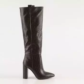 Черные сапоги из эко-кожи Calipso