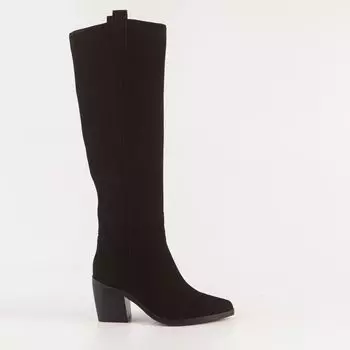 Черные сапоги из спилка Calipso